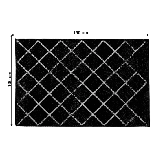 Covor, negru/model, 100x150 cm, MATES TYP 1 - 2- Roveli