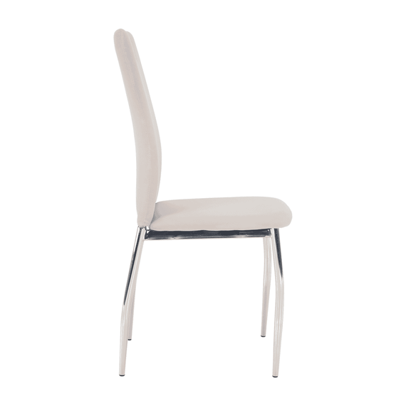 Scaun de masă, ţesătură catifea bej / crom, OLIVA NEW - 11- Roveli