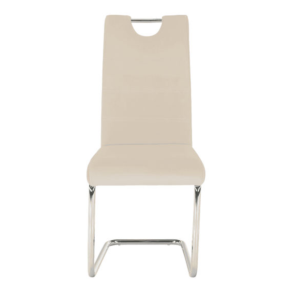 Scaun de masă, ţesătură catifea bej / cusături deschise, ABIRA NEW - 3- Roveli