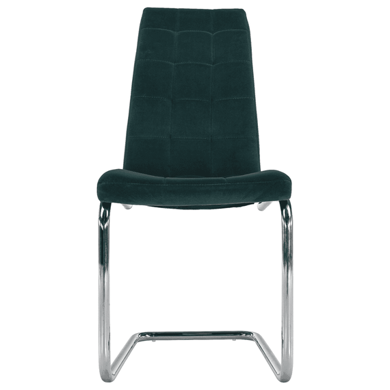 Scaun de masă, ţesătură de catifea smarald / crom, SALOMA NEW - 2- Roveli