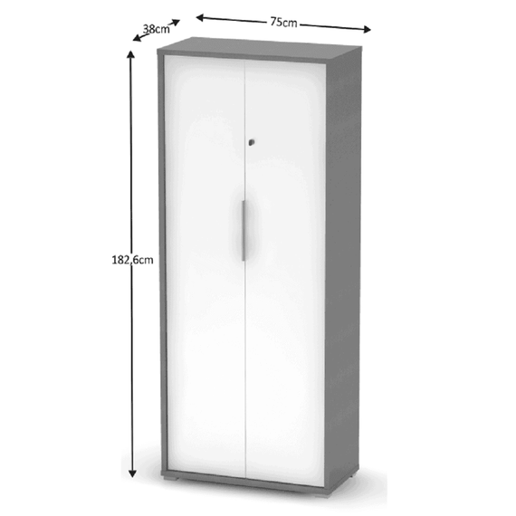 Dulap cu încuietoare, grafit/alb, RIOMA NEW TIPUL 31 - 4- Roveli