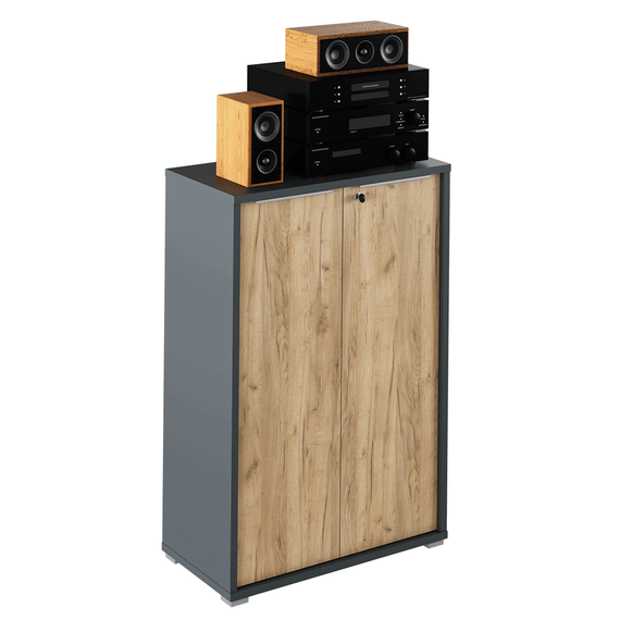 Dulap , grafit/stejar artisan, RIOMA NEW TYP 09 - - Roveli