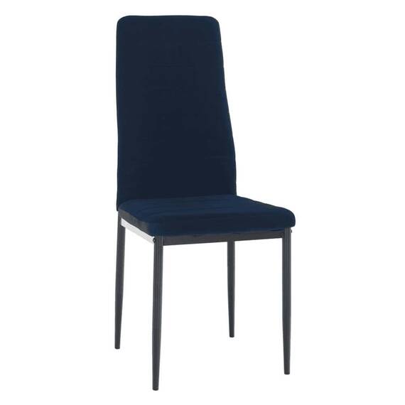Scaun, ţesătură albastră din catifea / metal negru, Coleta Nova - - Roveli