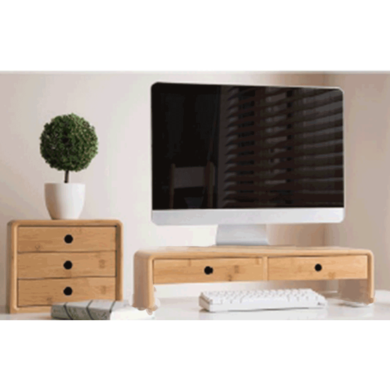 Suport monitor, bambus, natural, ELARO TIP 2 - 3- Roveli