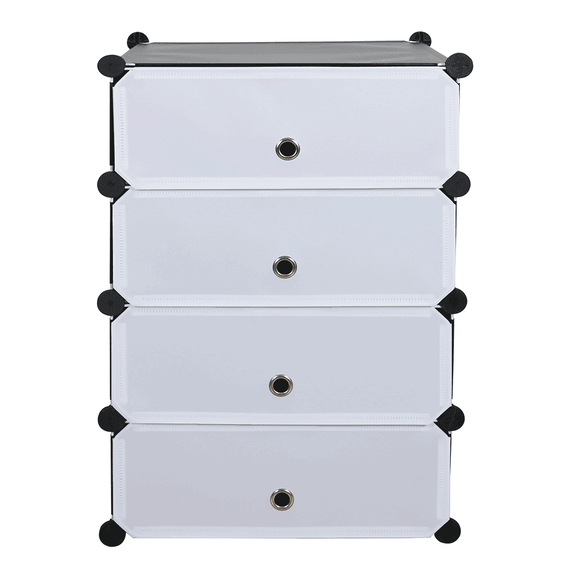 Organizator de pantofi modular, negru / alb, PORET - 4- Roveli