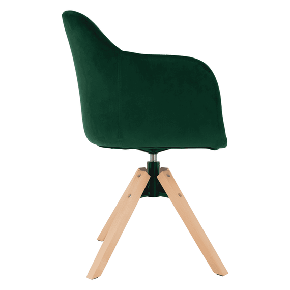 Fotoliu rotativ, textil Velvet, smarald/fag, DALIO - 6- Roveli