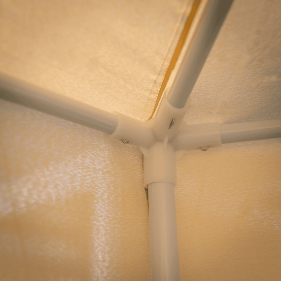 Pavilion cort pentru grădină, 3,9x2,5x3,9m, bej / negru, RINGE TIP 2 + 6 laturi - 5- Roveli