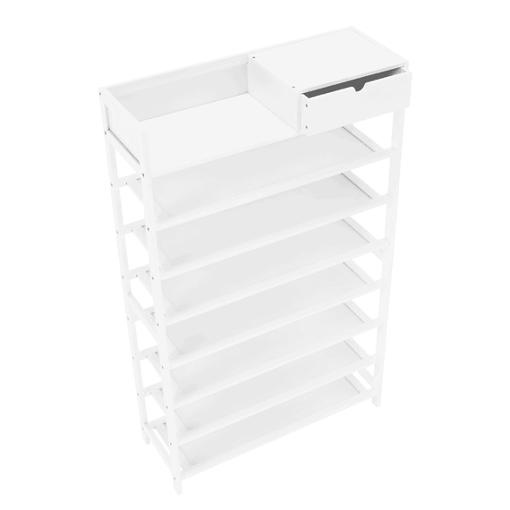 Suport pentru pantofi, 7 poliţe, albă, KATLEY - 7- Roveli