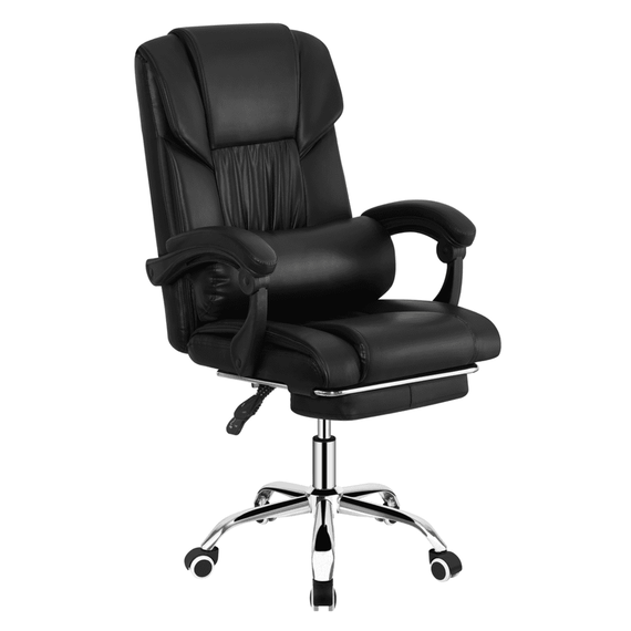 Scaun de birou, piele eco neagră, ARNAUD 2 NEW - - Roveli