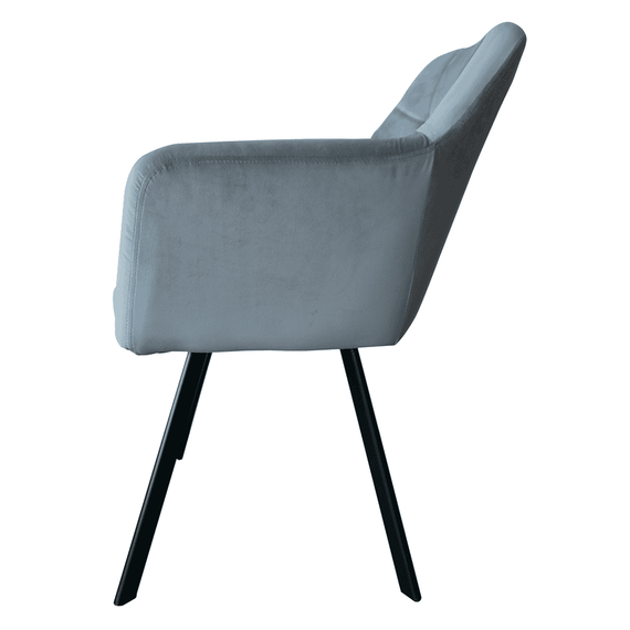 Fotoliu, material de catifea gri/negru, ZERON NEW - 5- Roveli