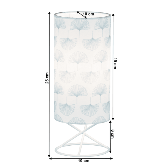 Lampă de masă, abajur metal/ material textil alb, AVAM - 2- Roveli