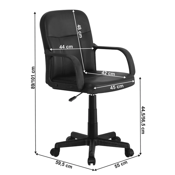 Scaun birou, negru, AYLA NEW - 6- Roveli