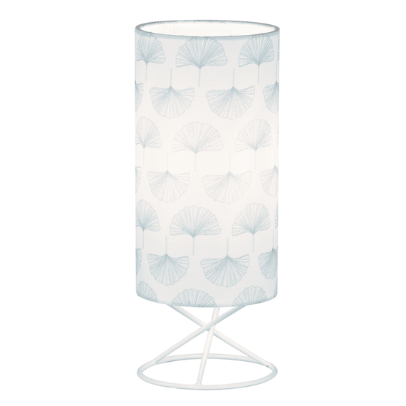 Lampă de masă, abajur metal/ material textil alb, AVAM - - Roveli