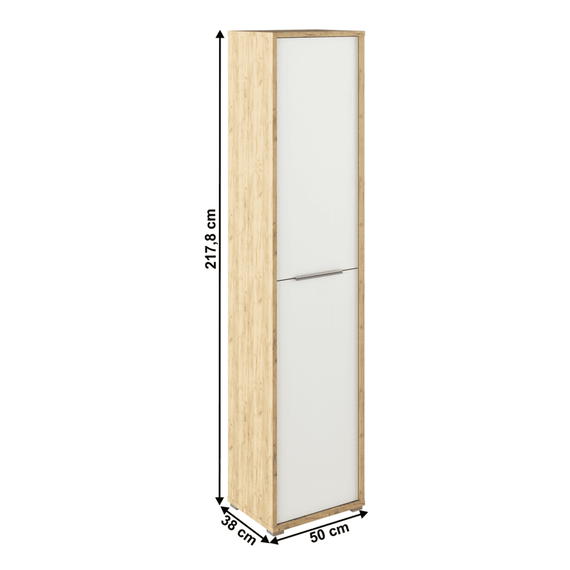 Dulap înalt cu poliţe, stejar artizan/alb, RIOMA TYP 06 - 3- Roveli