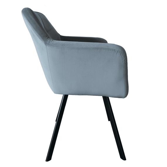 Fotoliu, material de catifea gri/negru, ZERON NEW - 4- Roveli