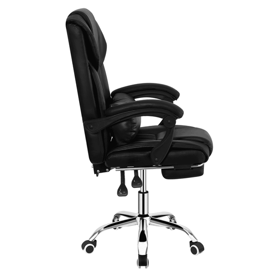 Scaun de birou, piele eco neagră, ARNAUD 2 NEW - 5- Roveli