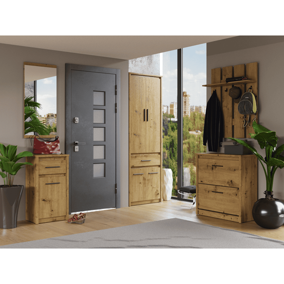 Dulap pentru pantofi 2K, stejar Artisan, AIRON - 3- Roveli