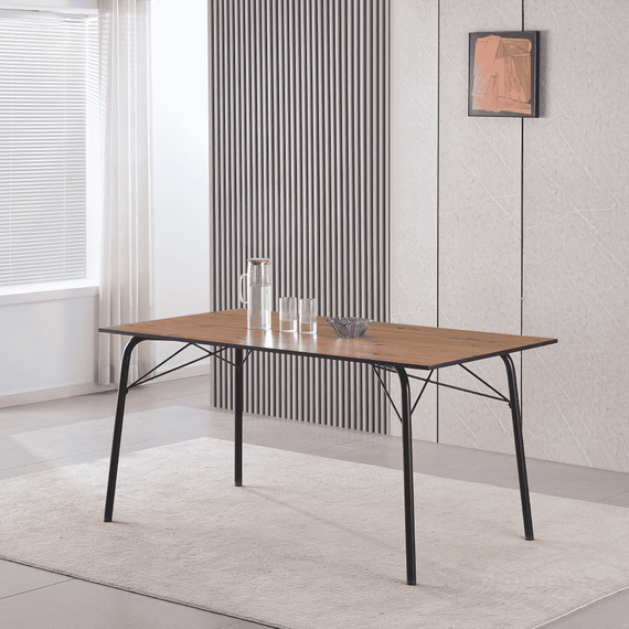 Masă de sufragerie, stejar artisan / negru, 160x80x75 cm, NALAK YTIP 3 - 6- Roveli