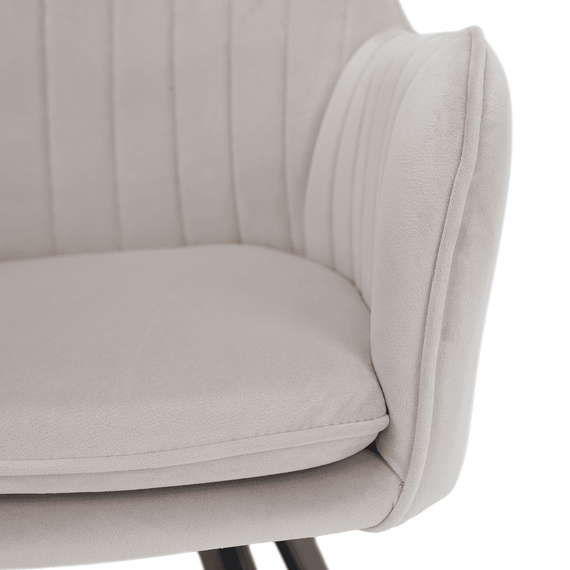 Scaun de design, bej-gri, ţesătură Velvet, AURIL - 5- Roveli