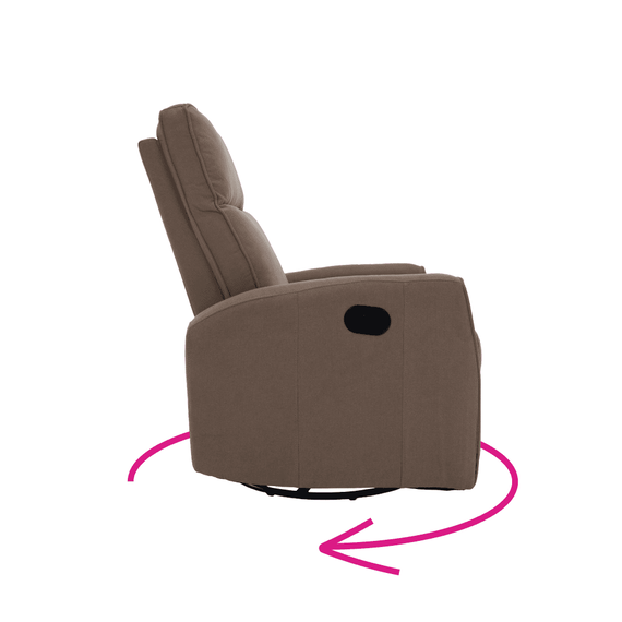 Fotoliu rotativ de relaxare, gri-maroniu taupe, MEKENZI - 4- Roveli