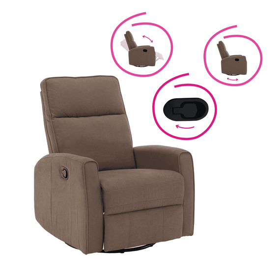 Fotoliu rotativ de relaxare, gri-maroniu taupe, MEKENZI - 2- Roveli