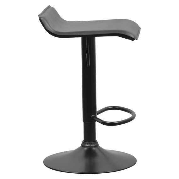 Scaun de bar, piele ecologică neagră, BAILI - 2- Roveli