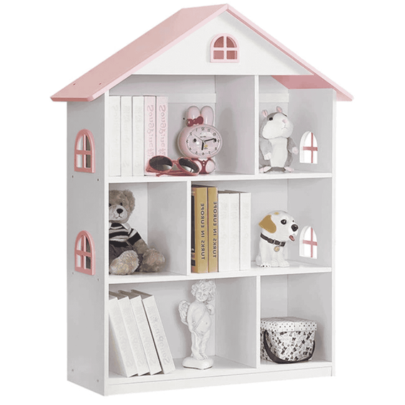 Bibliotecă pentru copii, alb/roz, MAISON TYP 1 - - Roveli