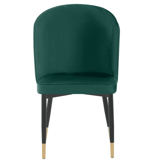 Scaun de sufragerie, ţesătură Velvet verde/negru, UDAJA - 2- Roveli