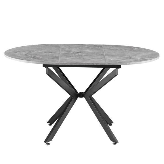Masă extensibilă de dining, beton/neagră, 100x100-140x75 cm, ABERO TIP 1 - 4- Roveli