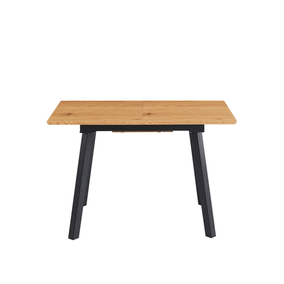 Masă de sufragerie extensibilă, 120-160x80 cm, stejar/neagră, DIRAN - 4- Roveli
