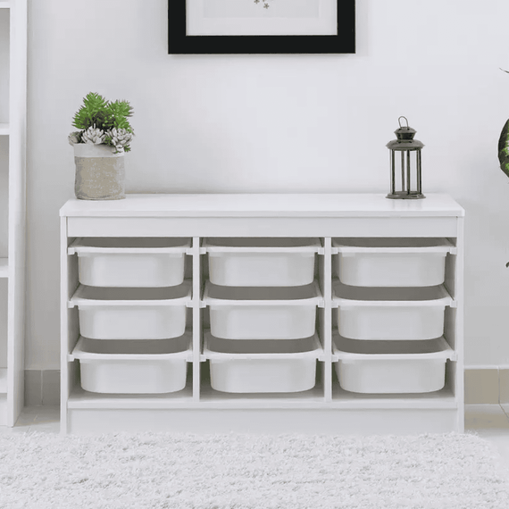 Organizator cu cutii de depozitare, alb, TRIMAL - 5- Roveli