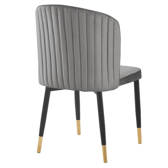 Scaun de sufragerie, ţesătură Velvet gri/negru, UDAJA - 4- Roveli