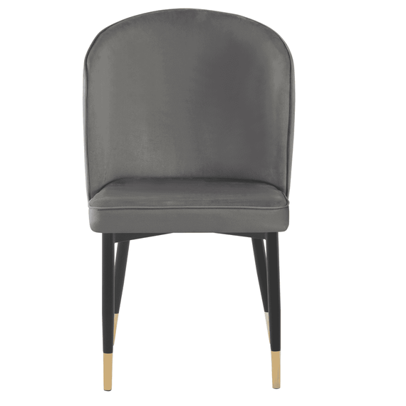 Scaun de sufragerie, ţesătură Velvet gri/negru, UDAJA - 2- Roveli