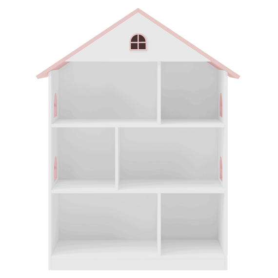 Bibliotecă pentru copii, alb/roz, MAISON TYP 1 - 3- Roveli
