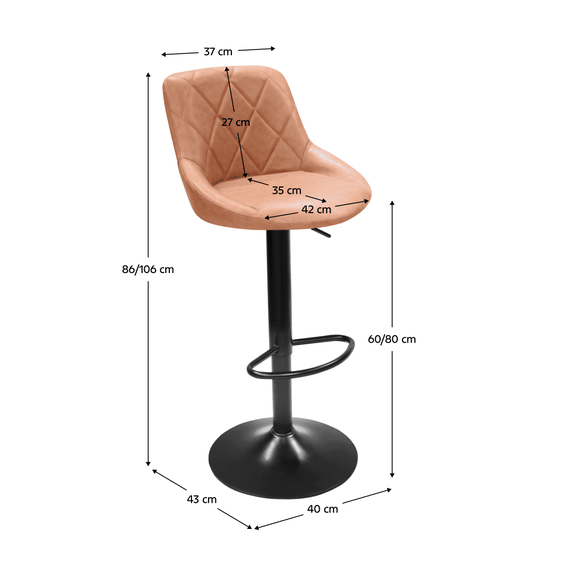 Scaun de bar, coniac/negru, TERKAN NEW - 6- Roveli