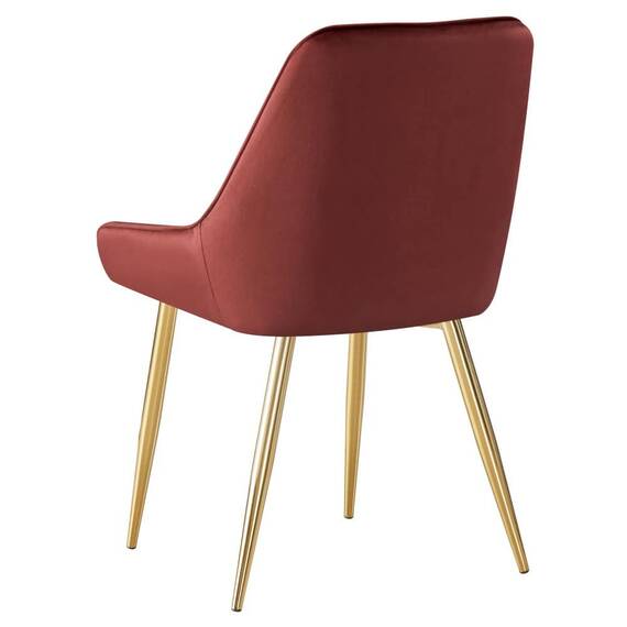 Scaun de dining, bordó ţesătură Velvet/gold crom-auriu, PERLIA - 6- Roveli