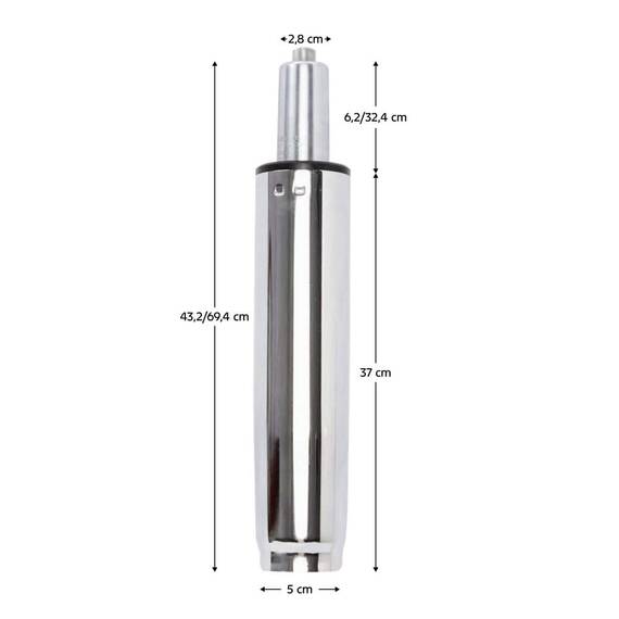 Piston cu gaz, crom, lungime 69,4 cm, 150 kg, PISTON TYP 8 - 2- Roveli