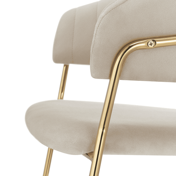 Fotoliu de sufragerie de design, bej, Velvet/gold crom auriu, DASMIN NEW TIP 1 - 6- Roveli