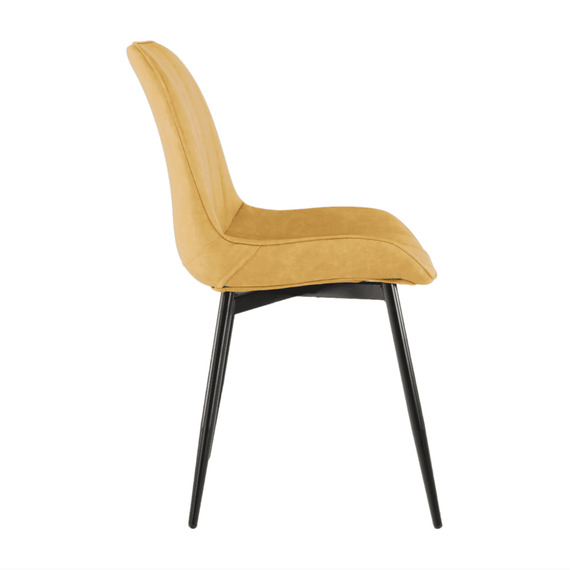 Scaun, piele ecologică galben/negru, HAZAL - 10- Roveli