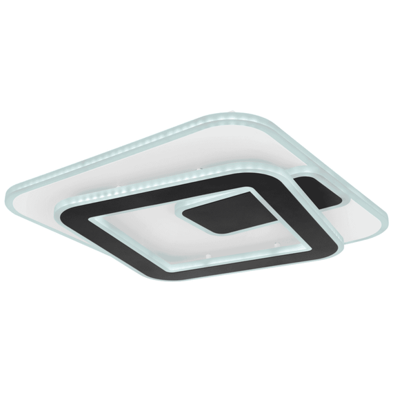 Plafoniera LED, forma patrata, functia de dimmer, lumina de veghe, de memorie, lumina calda / rece, 36 W, 1800 lm, cu telecomanda, 400 x 65 mm, alb si negru - 3- Roveli