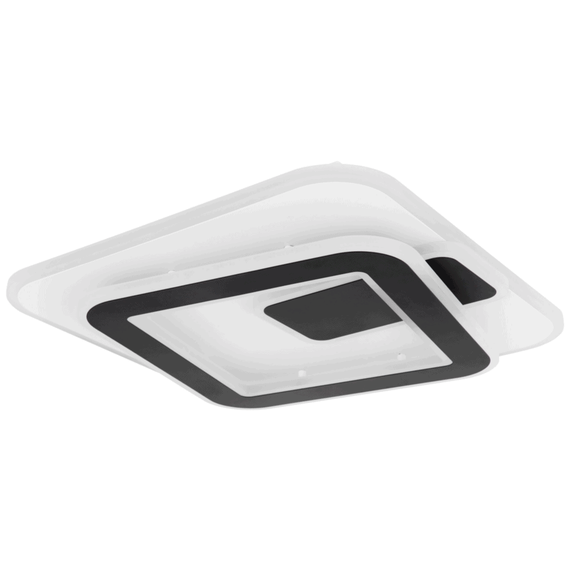 Plafoniera LED, forma patrata, functia de dimmer, lumina de veghe, de memorie, lumina calda / rece, 36 W, 1800 lm, cu telecomanda, 400 x 65 mm, alb si negru - 4- Roveli