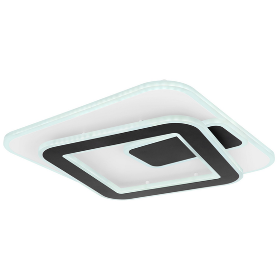 Plafoniera LED, forma patrata, functia de dimmer, lumina de veghe, de memorie, lumina calda / rece, 36 W, 1800 lm, cu telecomanda, 400 x 65 mm, alb si negru - 6- Roveli