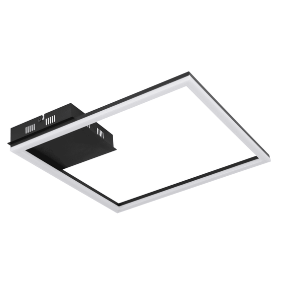 Plafoniera, circuit LED integrat, design geometric simplu, 18 W, 1470 lm, lumina calda 3000 K, negru mat si opal - 3- Roveli