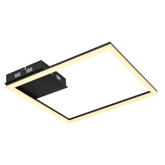 Plafoniera, circuit LED integrat, design geometric simplu, 18 W, 1470 lm, lumina calda 3000 K, negru mat si opal - 4- Roveli