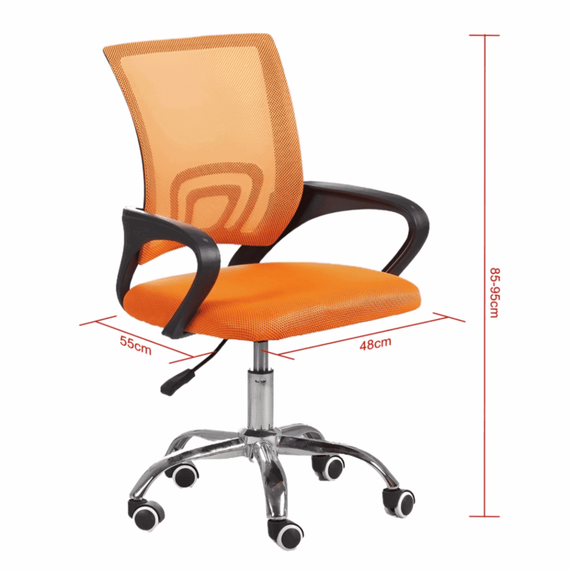 Scaun birou ergonomic DacEnergy©, sezutul cu burete si mesh, design simplu si modern, greutate suportata 100 kg, inaltimea 84-94 cm, portocaliu si negru - 2- Roveli