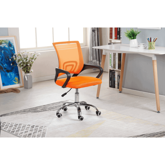 Scaun birou ergonomic DacEnergy©, sezutul cu burete si mesh, design simplu si modern, greutate suportata 100 kg, inaltimea 84-94 cm, portocaliu si negru - 3- Roveli