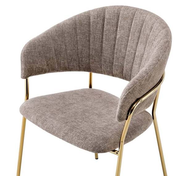 Fotoliu de sufragerie de design, textil maro/gold crom auriu, DASMIN TIP 1 - 5- Roveli