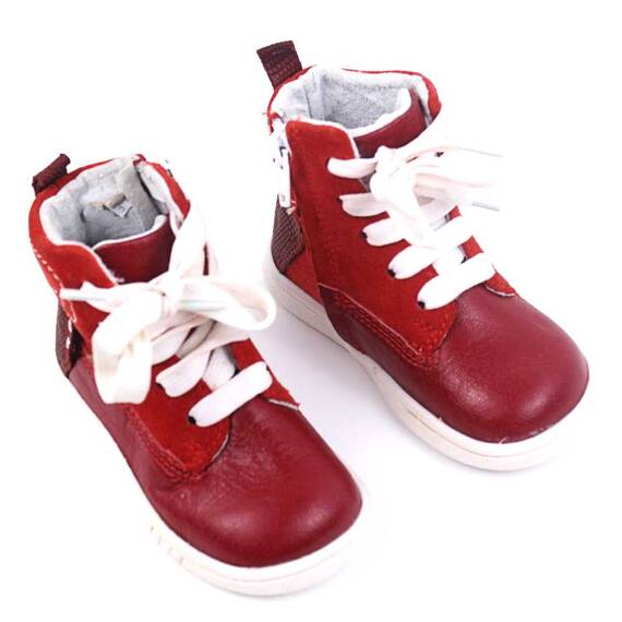 Ghete inalte pentru copii , PRIMII PASI ,  din piele naturala 3144-ROSU/ROSU/P, Culoare (12): Rosu, Marime (12): 20 - 2- Roveli