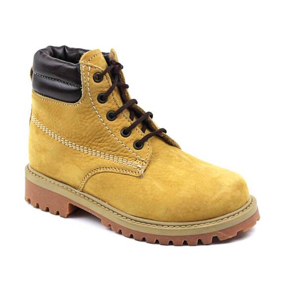 Bocanci captusiti pentru copii , tip insulated , din piele naturala  2344-MUSTAR, Marime (12): 32 - - Roveli