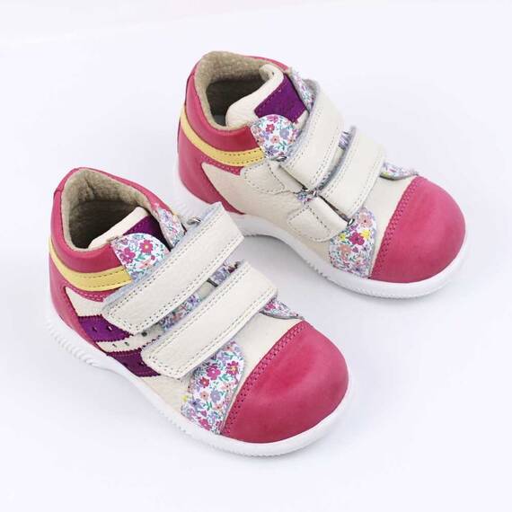 Ghete sport pentru copii , din piele naturala 3237-FUCSIA/ALB/F, Culoare (12): Fucsia, Marime (12): 22 - 2- Roveli